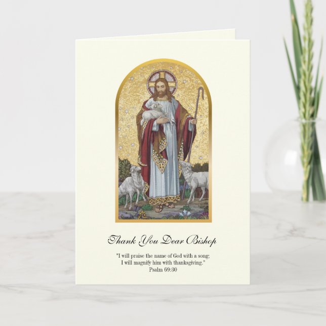 Jesus Good Shepherd Bishop Encouragement Card (Front)