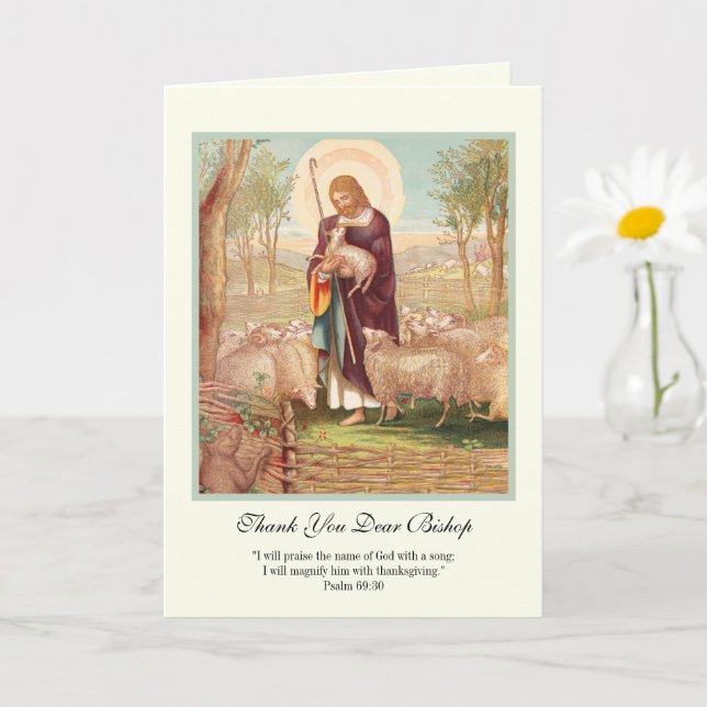 Jesus Good Shepherd Bishop Encouragement Card (Small Plant)