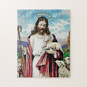 JESUS GOOD SHEPHERD CHRISTIAN JIGSAW PUZZLES