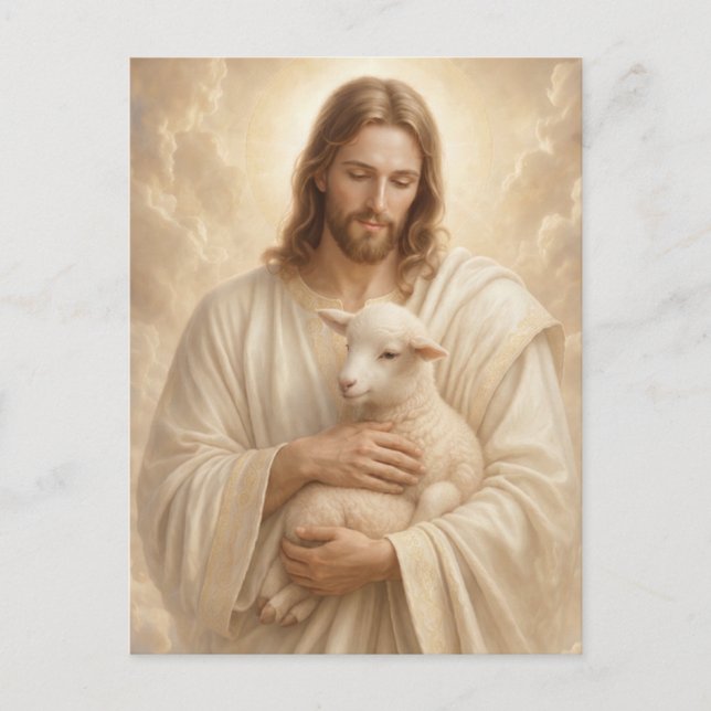 Jesus Good Shepherd Funeral Prayer Postcard (Front)