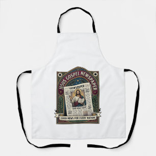 Jesus Gospel Newspaper Jesus Newspaper Christian F Apron