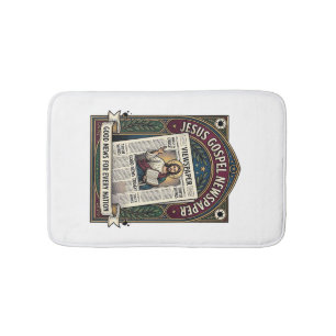 Jesus Gospel Newspaper Jesus Newspaper Christian F Bath Mat
