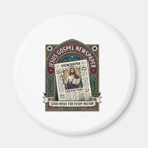 Jesus Gospel Newspaper Jesus Newspaper Christian F Magnet