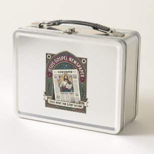 Jesus Gospel Newspaper Jesus Newspaper Christian F Metal Lunch Box
