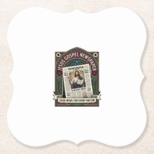 Jesus Gospel Newspaper Jesus Newspaper Christian F Paper Coaster