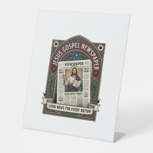 Jesus Gospel Newspaper Jesus Newspaper Christian F Pedestal Sign