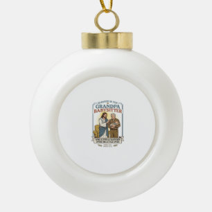 Jesus Grandparents Babysitting Humour Shirt Faith  Ceramic Ball Christmas Ornament