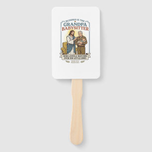 Jesus Grandparents Babysitting Humour Shirt Faith  Hand Fan