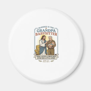 Jesus Grandparents Babysitting Humour Shirt Faith Magnet