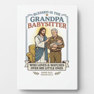 Jesus Grandparents Babysitting Humour Shirt Faith  Plaque