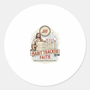 Jesus Habit Tracker Faith Jesus Habit Tracker Chri Classic Round Sticker