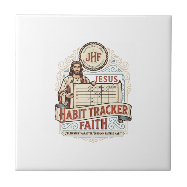 Jesus Habit Tracker Faith Jesus Habit Tracker Chri Tile (Front)