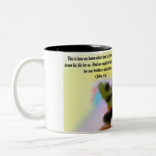 jesus hand  Two-Tone coffee mug (Left)