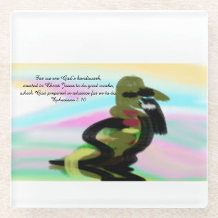 Jesus handwork glass coaster