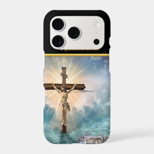 Jesus hanging from a christian crucifixion cross.