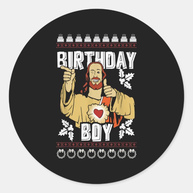 Jesus Happy Years Old Birthday See You Soon Classic Round Sticker (Front)