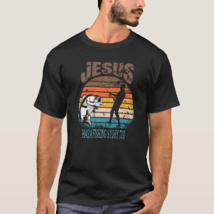 Jesus Has A Fish Story Too Retro Vintage Christian T-Shirt