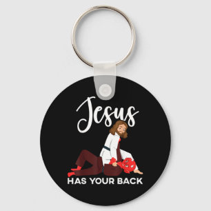 Jesus Has Back Christian Jiu-Jitsu Brazilian Jew Key Ring