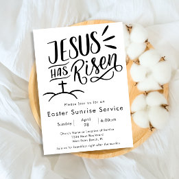 Jesus Has Risen Art Church Easter Sunrise Service Invitation