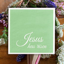 Jesus Has Risen Elegant Green Christian Easter