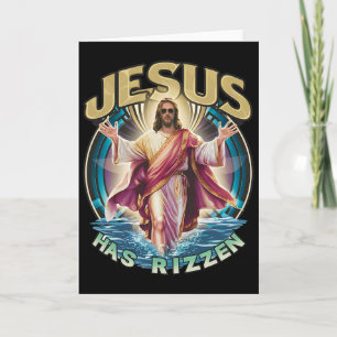 Jesus Has Rizzen Easter Sunday Wear Design Funny F Card
