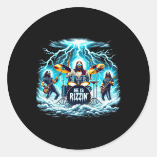 Jesus Has Rizzen He Is Rizzin' Vintage Christian B Classic Round Sticker