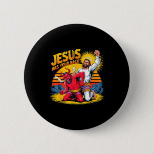 Jesus Has Your Back Christian Faith  6 Cm Round Badge