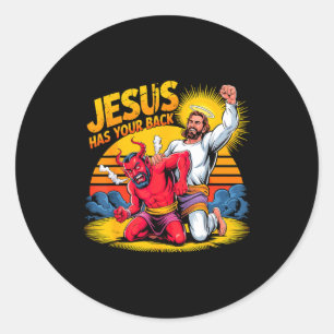 Jesus Has Your Back Christian Faith  Classic Round Sticker