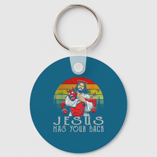 Jesus Has Your Back ! Jesus  Key Ring (Front)