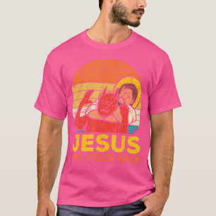 Jesus Has Your Back Jiu Jitsu Retro Christian Men  T-Shirt