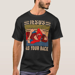 Jesus Has Your Back Wrestling Retro Vintage T-Shirt