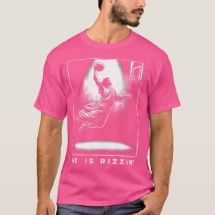 Jesus He Is Rizzin' Basketball Easter Christian Re T-Shirt