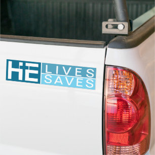 JESUS HE LIVES HE SAVES THE CROSS CHRISTIAN BUMPER STICKER
