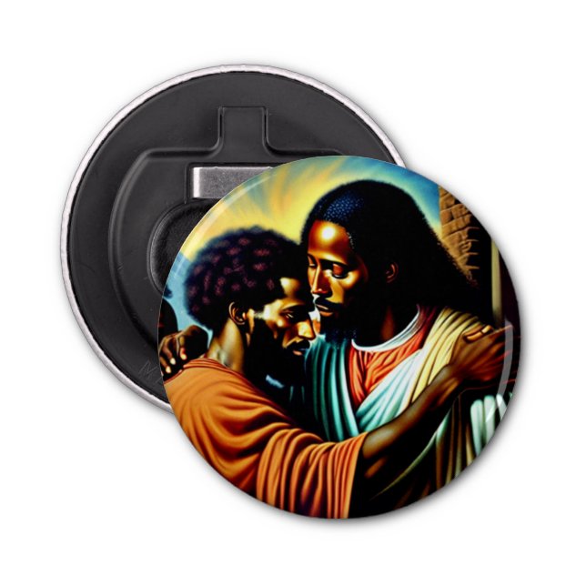 Jesus Heals a Blind Man Bottle Opener (Front)