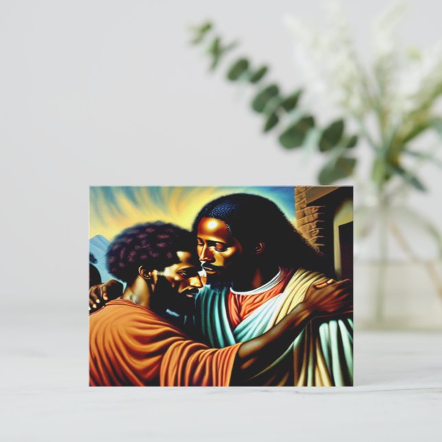 Jesus Heals a Blind Man Postcard (Standing Front)