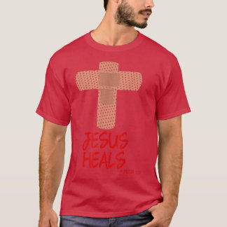 JESUS HEALS Christian Cross Nurse Mom Women Wife G T-Shirt