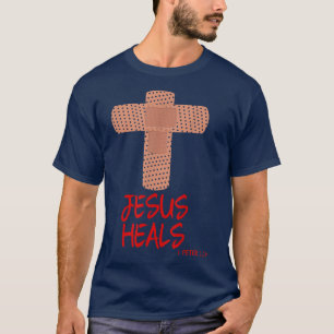 JESUS HEALS Christian Cross Nurse Mum Women Wife G T-Shirt