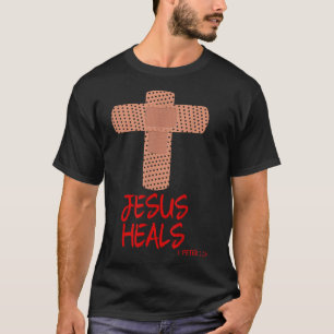 JESUS HEALS Christian Cross Nurse Mum Women Wife G T-Shirt