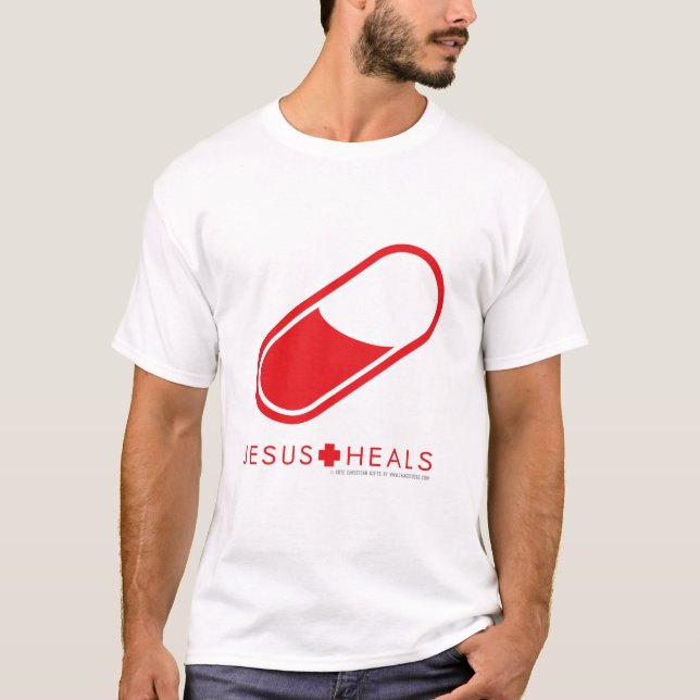 Jesus Heals Red Pill T-Shirt (Front)