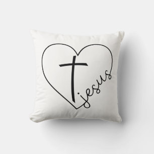 Jesus Heart and Cross Cushion