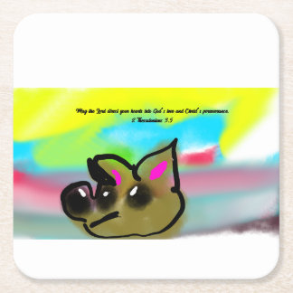 jesus heart square paper coaster