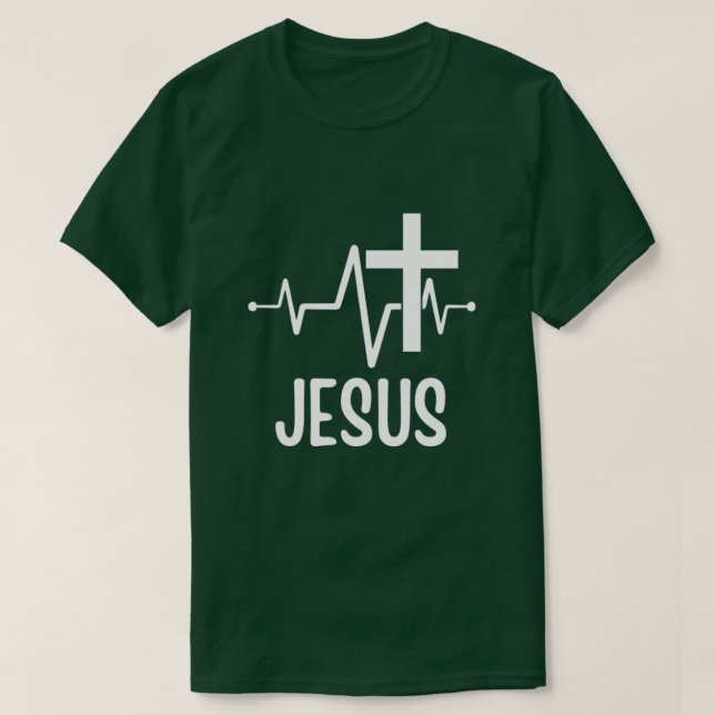 Jesus Heartbeat Christian Unisex T-Shirt (Design Front)