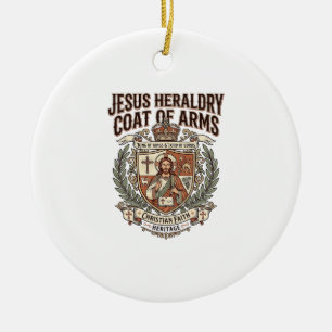 Jesus Heraldry Coat Of Arms Jesus Heraldry Coat Ar Ceramic Tree Decoration