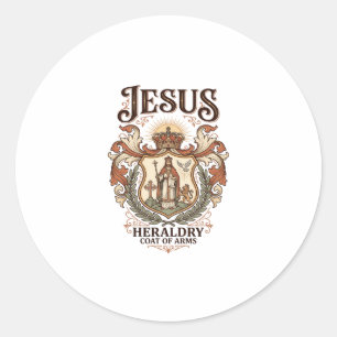 Jesus Heraldry Coat Of Arms Jesus Heraldry Coat Ar Classic Round Sticker