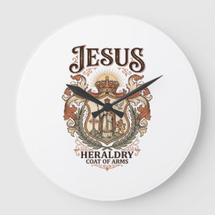 Jesus Heraldry Coat Of Arms Jesus Heraldry Coat Ar Large Clock