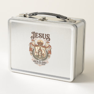 Jesus Heraldry Coat Of Arms Jesus Heraldry Coat Ar Metal Lunch Box