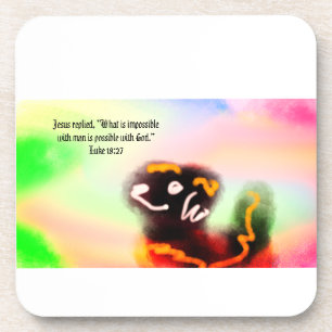 Jesus here coaster