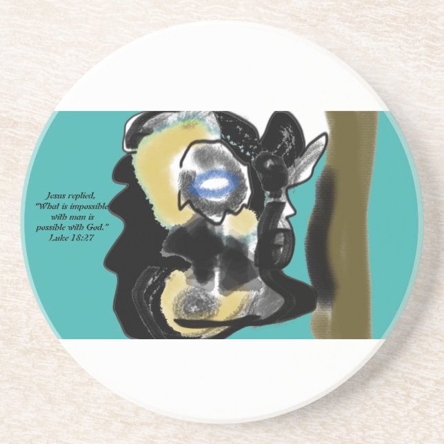 jesus here  coaster (Front)