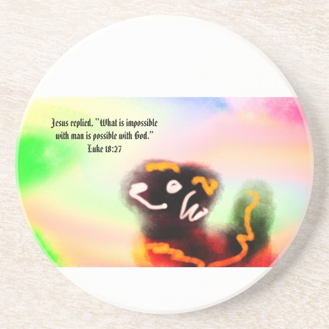 Jesus here  coaster (Front)