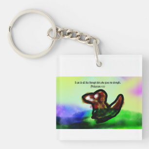 jesus here key ring
